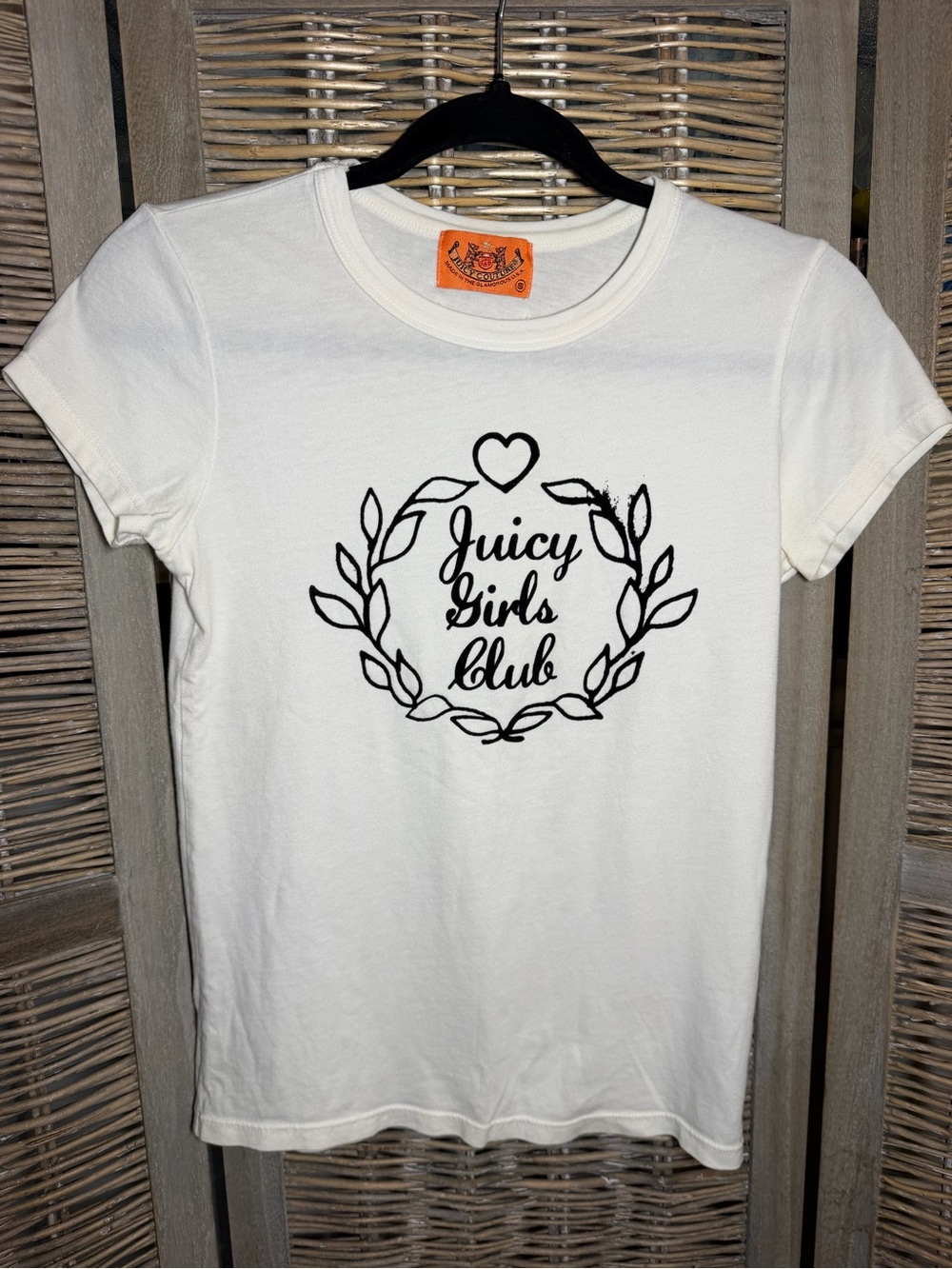 VTG Juicy Couture Juicy Girls Club Graphic Tee - White size Small
